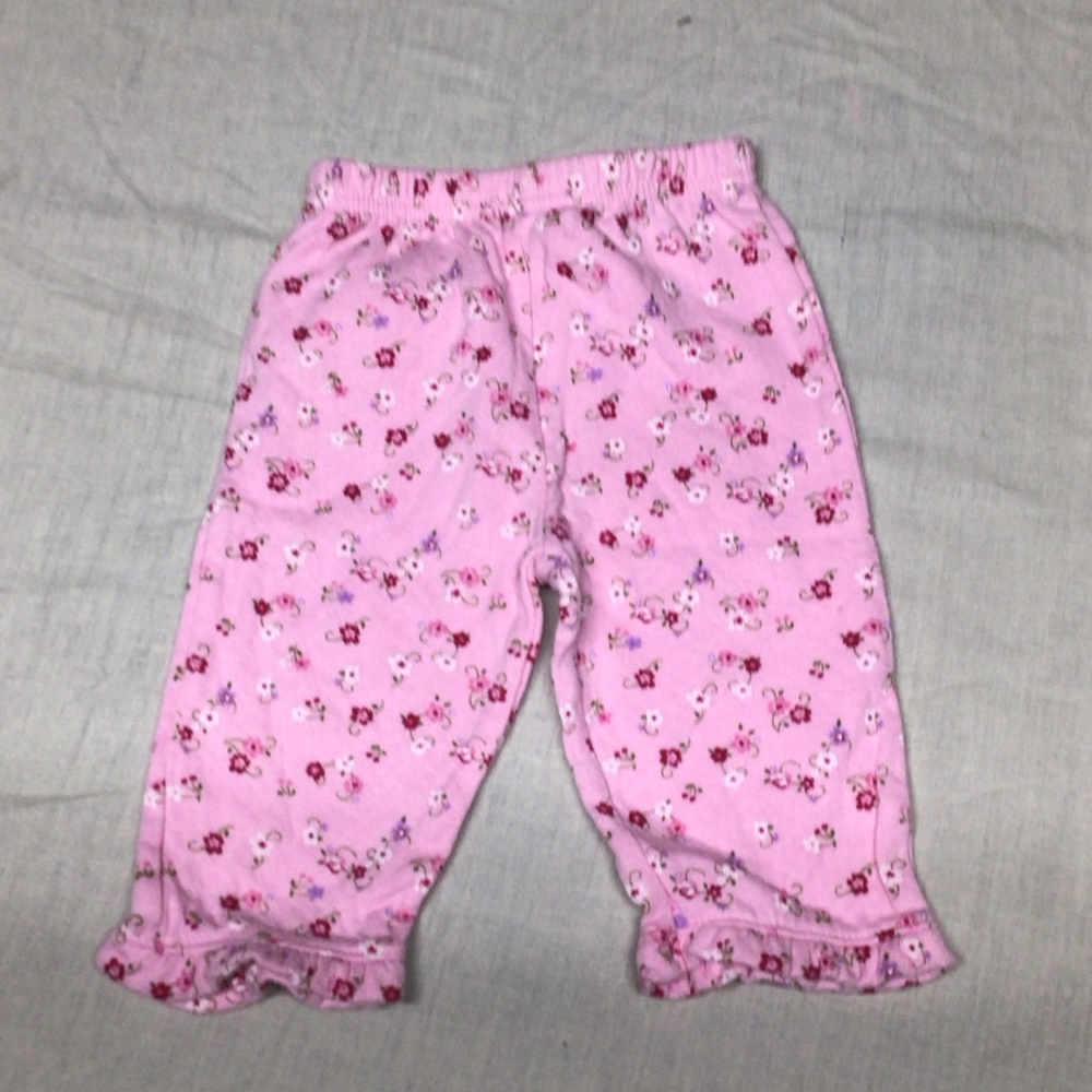 Source Unknown Pink Floral Kids Pajama Bottoms